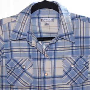 Pendleton Women(Large) Blue Beige Plaid